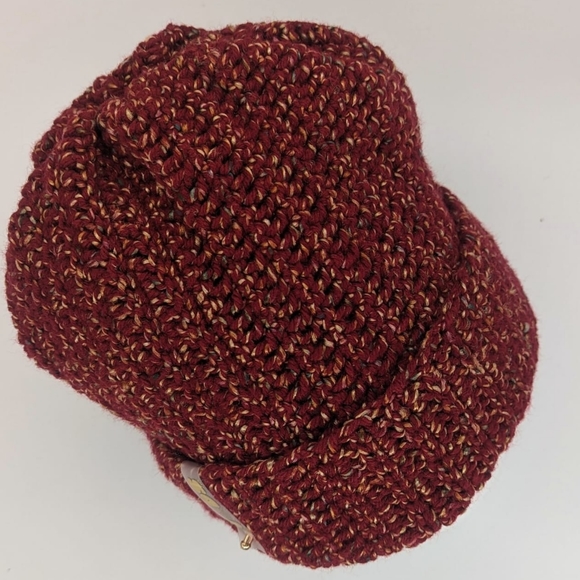 NODS "Vivid Burgundy" Handmade Crotchet Beanie (D-0010) - Picture 4 of 7